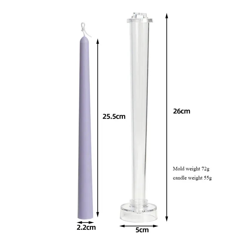10 Inch Clear Plastic Cônico Castiçais Vela Fazendo Molde Suprimentos para Jantar de Casamento Home Decor Partes Tall Taper Vela M