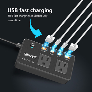 パワーインバータDC 12V to AC 220VサポートUSB 2.4 Type-C 3.0充電カーパワーサプライ充電器 - Product Image 3