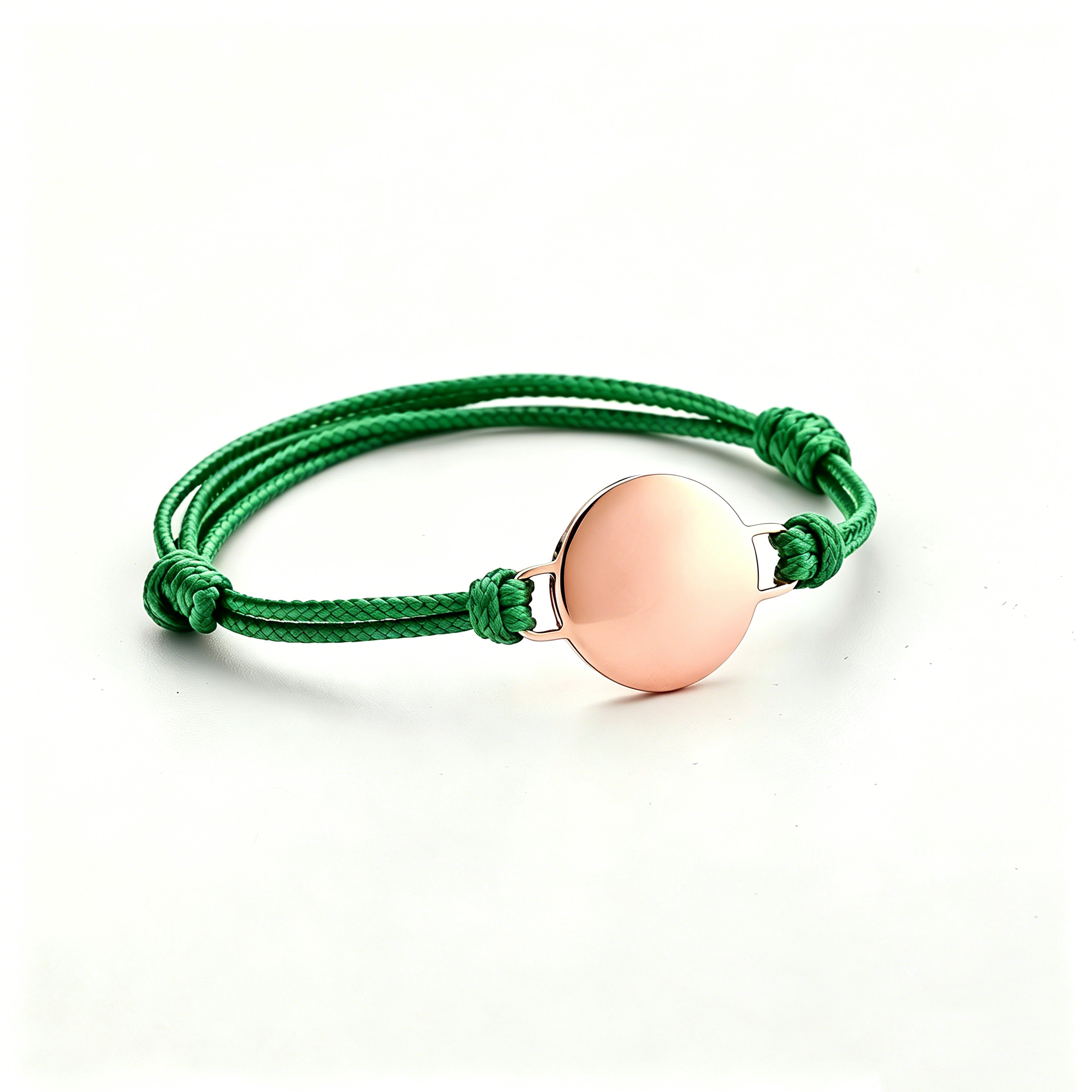 Green Cord+Rose Gold Charm