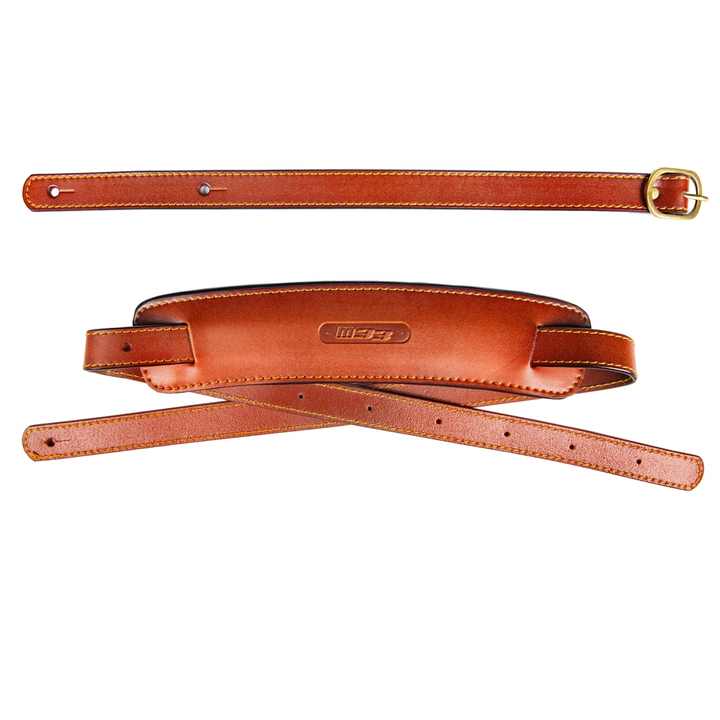 M33 Leather Guitar Strap 2.5 Inch Wide Double Padded Brown Genuine Soft Guitar Strap Set for Acoustic, Electric and Bass Guitars