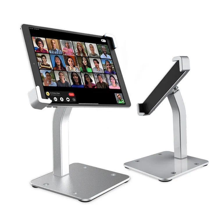 Tablet Mount Anti Diefstal Aluminium Tafelstandaard Met Slot Voor 9-14 "Tablet Pc Zilver Oem Desktop Stand