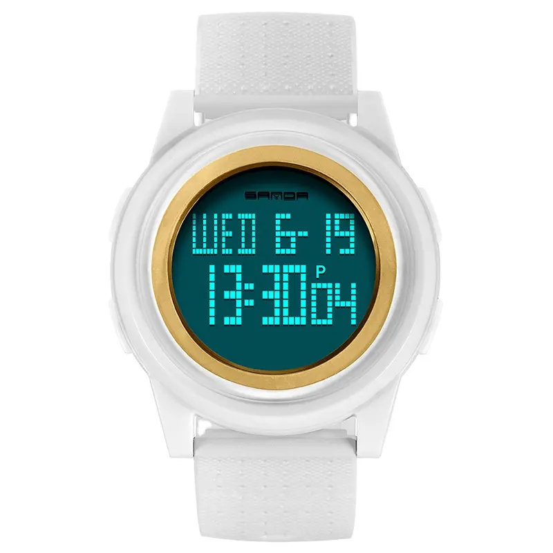 Nuovo Design orologio sportivo Unisex 30m impermeabile quadrante sottile cronometro digitale orologio Sanda marca donna moda Silicone Led orologio da uomo