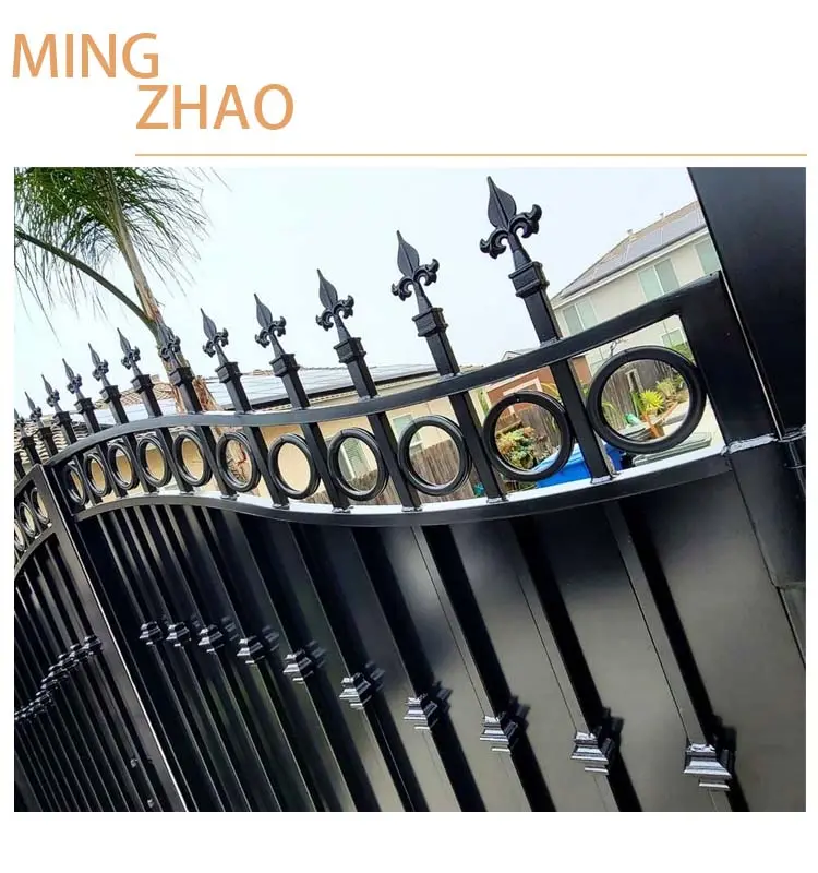 High quality bargain price, non-climbable iron fence gate with simple design
