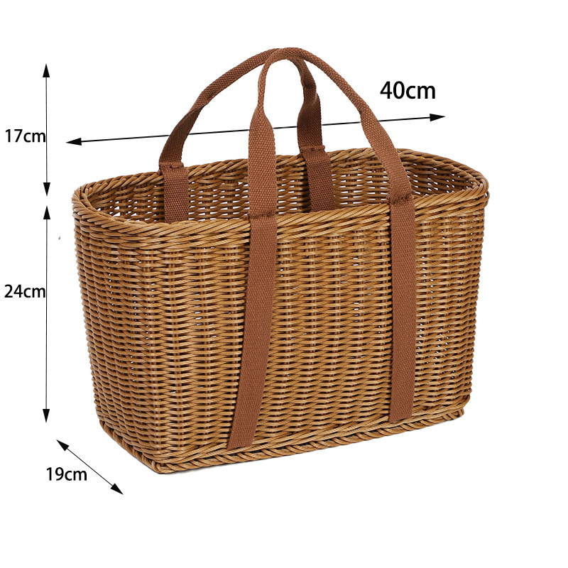 brown Large cloth handheld basket