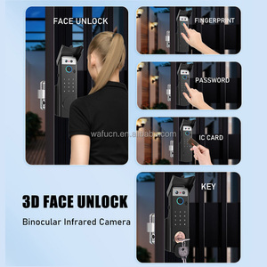 3D yüz 12V akıllı ev su geçirmez biyometrik parmak izi kilidi anahtarsız giriş kapı kilidi dijital açık kapısı kapı elektrik üstten kilit - Product Image 2