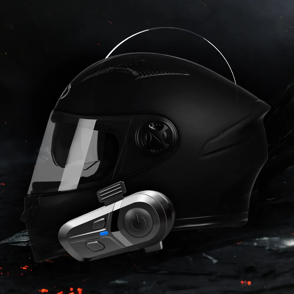 2-Rider Moto casco cuffie Bluetooth Wireless impermeabile con ABS materiale citofono auricolare casco