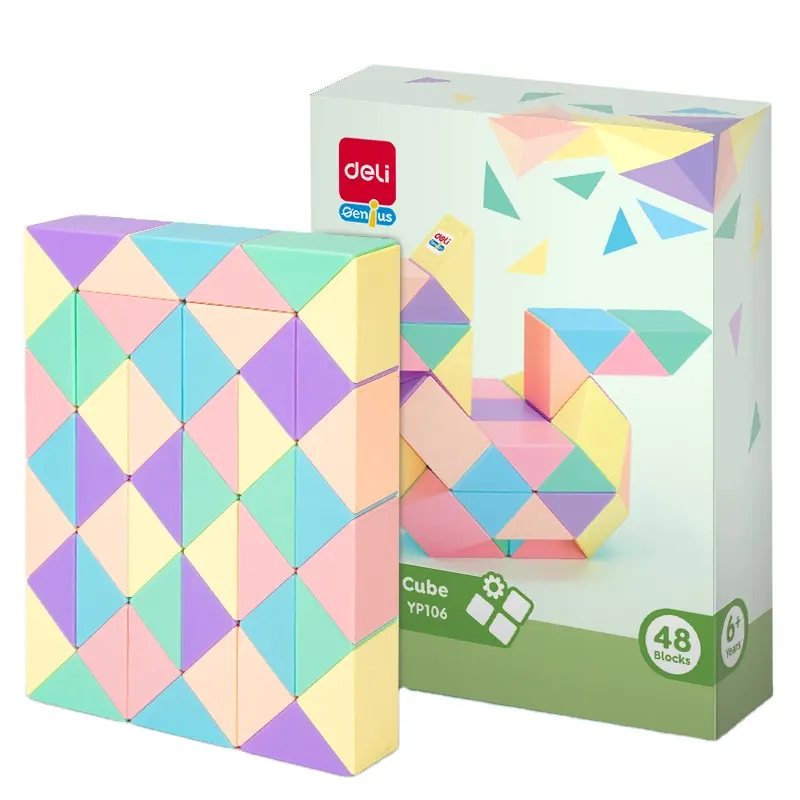 Deli YP106 anaokulu Macaroon renk sihirli cetvel 48 segmentleri ile eğitici oyuncaklar öğrenciler için çocuk karton başına 72 adet set