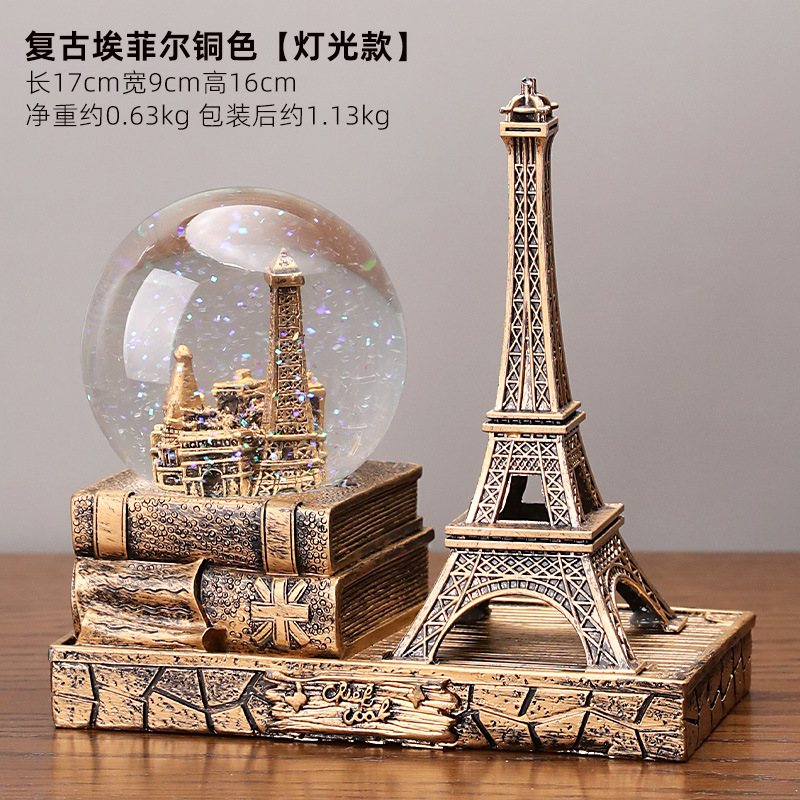 Eiffel vintage en bronce - versión iluminada