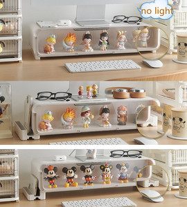 Monitor del Computer alzata Stand Display Desktop Stand montante con luce e cassetto per la visualizzazione POP MART Minifigures - Product Image 4