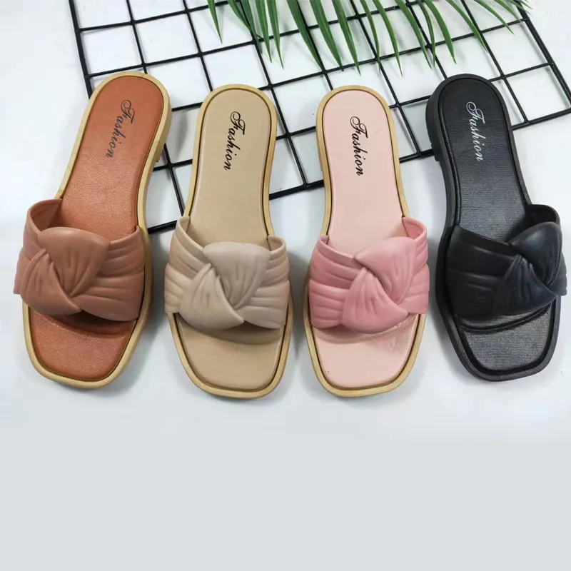 Sandalias Hawai Chappal personalizadas de pvc para mujer, zapatos para dormir, zapatillas deslizantes de verano
