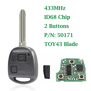 T-o-yo-ta RAV4 Prado Tarago Avensis Avensis 03-10 için uyumlu 433Mhz 4D68 çip TOY43 bıçak ile 2 düğmeler akıllı uzaktan araba anahtarı - Product Image 2
