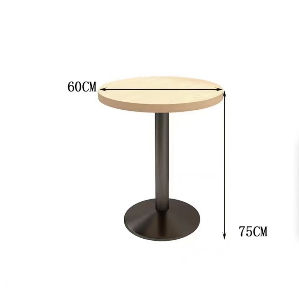 Natural wood color, 60mm round (with black beveled feet)