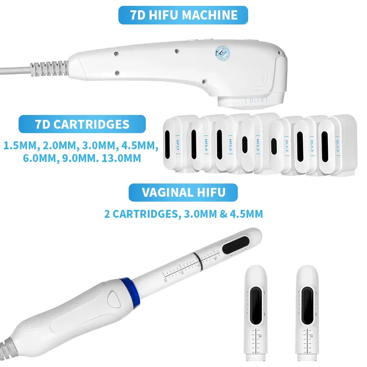 Nuovo prodotto cura degli occhi pelle ringiovanimento 7D vagina 2 maniglie vaginale serraggio macchina 2 in1 HF 7D