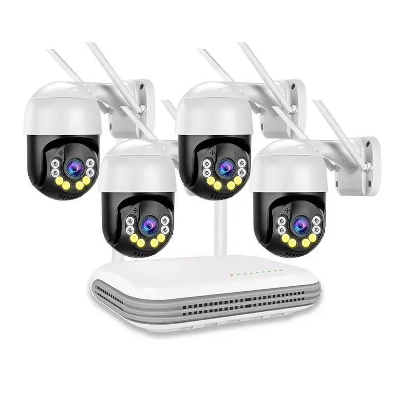 OEM 4MP ngoài trời 4CH icsee CCTV Home an ninh NVR PTZ camera Set Kit hệ thống wifi không dây IP CCTV Camera giám sát hệ thống