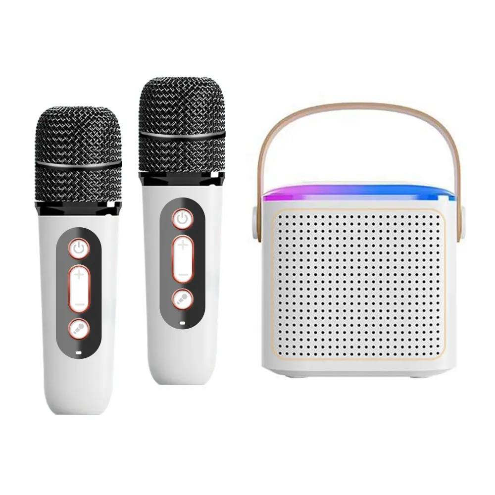 Portable KTV Party Portable Speaker Karaoke Home Microphone Mini Wireless Speaker Bluetooth RGB Lights Smart Audio Sound Speaker