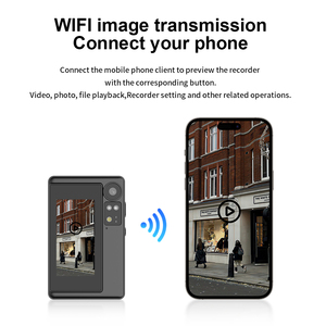 Özelleştirilebilir YSW-XP2 rozet kamera cep telefonu WIFI 2.13-inç HD ekran mini vücut kamerası bağlanabilir - Product Image 4