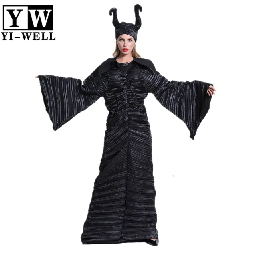 Cosplay Costumi delle Donne Fai Da Te di Malefica Angelina Jolie Scuro Strega Regina