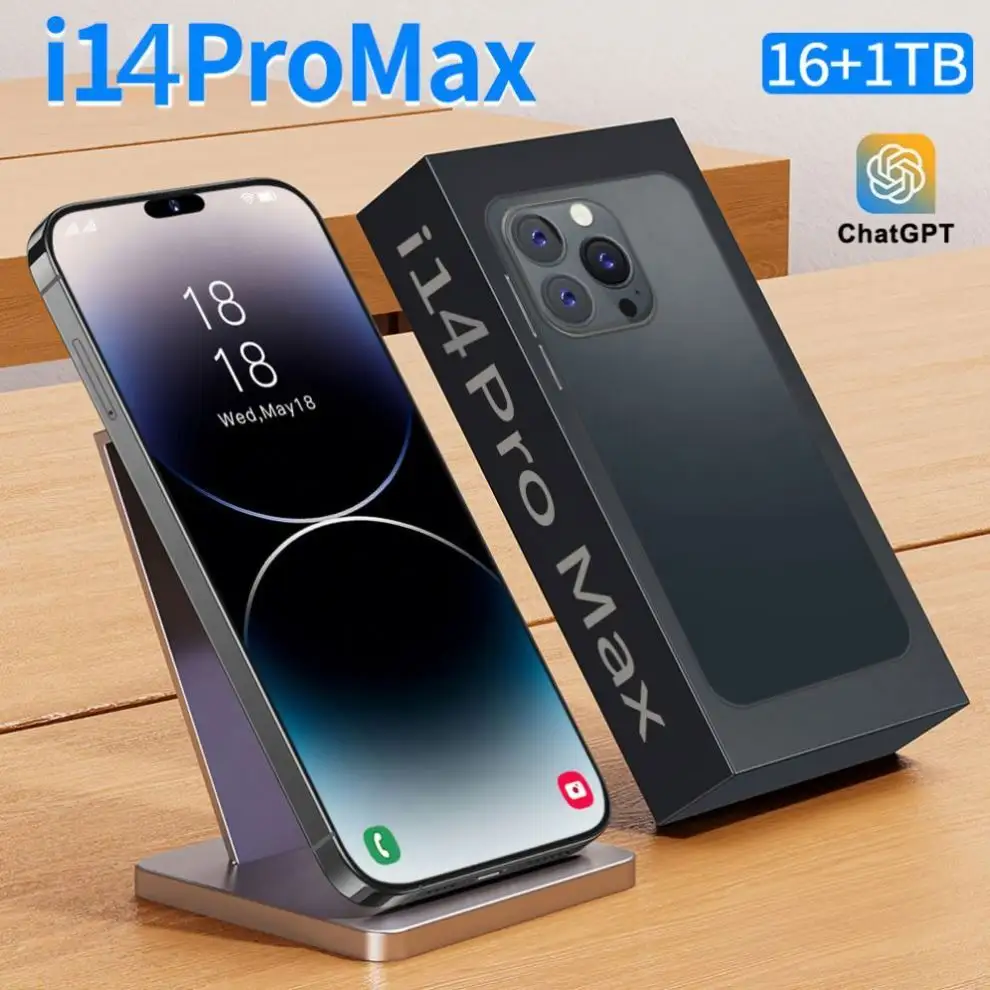 ホットな新しいi14Pro Max7.3インチ16GB51GBオリジナルスマートフォンAndroid5GLETカメラHDスクリーンフェイスIDグローバルバージョン携帯電話