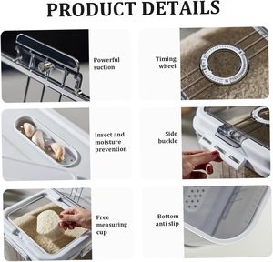 15Kg or 30Kg Square Large Capacity Pp Rice Storage Bin Food Organize <strong>Box</strong> Container Grain Cereal Bucket - Product Image 4