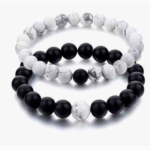 Marbre blanc et noir mat