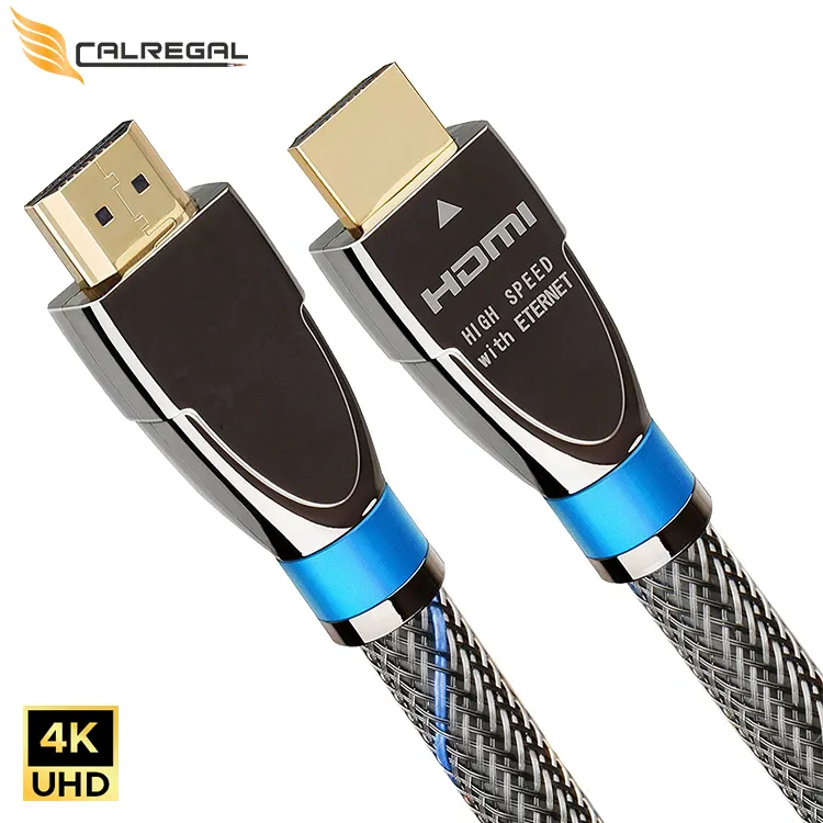 كابل HDMI 2.0 ثلاثي الأبعاد 4K 2160p للكمبيوتر المحمول والكمبيوتر والكمبيوتر المكتبي والتليفزيون، لدعم جهاز العرض عالي السرعة بدعائم نايلون من OEM و ODM