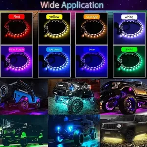 แถบไฟ LED ควบคุมผ่านแอป RGB ชุดไฟใต้แสง4ชิ้นสำหรับรถยนต์ไฟแถบเน้นแสงนีออน - Product Image 6