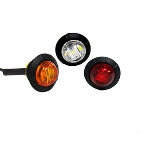 5 renk 12V 3LED 3/4 "evrensel araba kamyon römork Mini küçük yuvarlak kırmızı LED mermi düğmesi yan ikaz lambaları sinyal lambası - Product Image 2