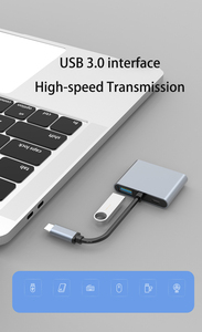 4合1 USB3.0扩展坞usb c至双hdmi适配器多屏幕显示类型-c至hdmi适配器高清4k投影usb c集线器 - Product Image 4
