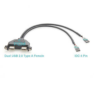 2-Port-USB-Steckplatzadapter mit niedrigem Profil USB 2.0-Buchse auf IDC 4-poliges Motherboard-Header-Kabel - Product Image 3