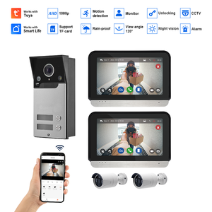 Sistema de videoportero inteligente, videoportero de 7 pulgadas, teléfono, timbre multiapartamento, cámara impermeable para 2 unidades de apartamento - Product Image 2