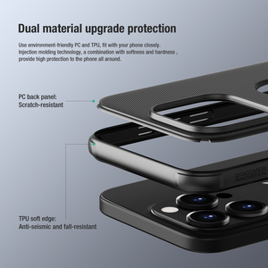 Nillkinスーパーフロストシールドプロケースカスタムロゴカットアウト保護マットブラック電話ケースiPhone15 16 ProPCワイヤレス用 - Product Image 2