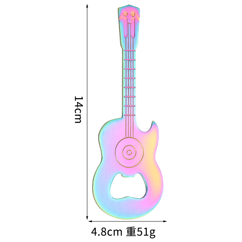 Ouvre-bouteille guitare magnétique-arc-en-ciel