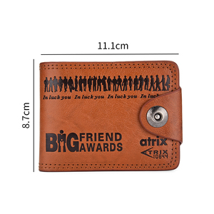 2026 Nhà Máy Bán Buôn Kinh Doanh Gấp Ba Biểu Tượng Tùy Chỉnh Da Ví Với Đa Thẻ Khóa Từ Của Nam Giới Ngắn Mỏng Ví - Product Image 4