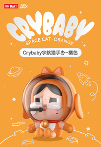 Bản gốc xác thực Pop Mart labubu crybaby không gian Mèo Cam PVC đồ chơi bí ẩn mù boxs - Product Image 5
