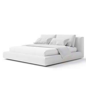 Moderne Bedden Slaapkamer Meubilair Platform <span class=keywords><strong>Bed</strong></span> <span class=keywords><strong>Frame</strong></span> Kingsize Wit Gestoffeerd <span class=keywords><strong>Bed</strong></span> - Product Image 3