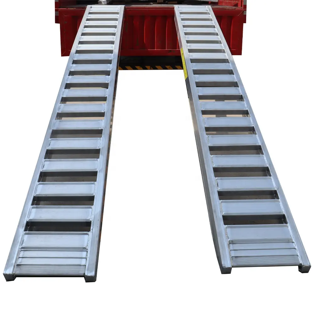 L3.2m*W45cm 5ton the DXP Aluminum truck loading ramps cars van trailer container mobile excavator ramps for heavy vehicles