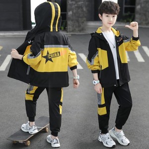 Autumn Sports Suit for <strong>Boys</strong> Handsome Children's Clothing Cotton New Foreign Style Clothing Set Trending Spring Autumn - Product Image 2