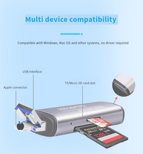4-in-1 USBカードリーダーUSB3.0OTGミニSDカードリーダーフラッシュドライブMacBookタブレット用TF読み取りアダプター - Product Image 2