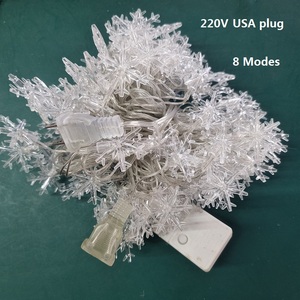 Venta al por mayor romántico 10M LED copo de nieve árbol de Navidad luces conectables 8 modos guirnalda para iluminación decorativa - Product Image 2