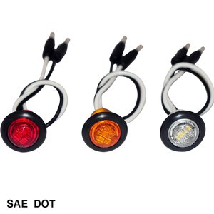 3/4 inç Led yan işaretleyici ışık 3 LEDs DOT SAE 12v ile DC terminali mermi konnektörler Led park lambası için römork otomobil Van - Product Image 1