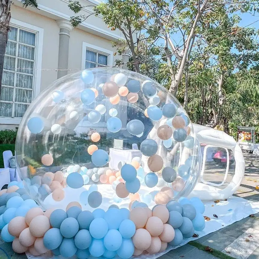 Außenbereich transparentes PVC aufblasbares Blase-Zelt Haus Camping Party Verwendung Ballondekorationen aufblasbares Werbemodell