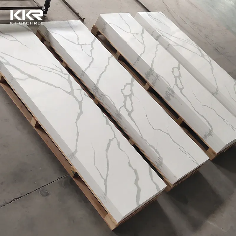KKR 2020 China folha de superfície contínua acrílica falso polymarble folha de painéis de pedra artificial da laje para a parede