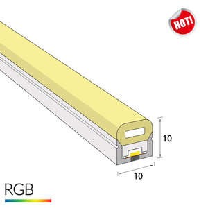 10x10mm Top View RGB Flex <strong>LED</strong> Neon Strip DC24V 60LEDs/m, IP67 Waterproof Bendable RGB Neon Light with High Brightness CE/RoHS - Product Image 2