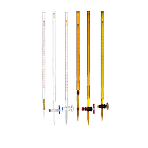 Bureta volumétrica de vidrio transparente de alta calidad, 25ml, 50ml, con llave de paso de PTFE para valoración de ácido base