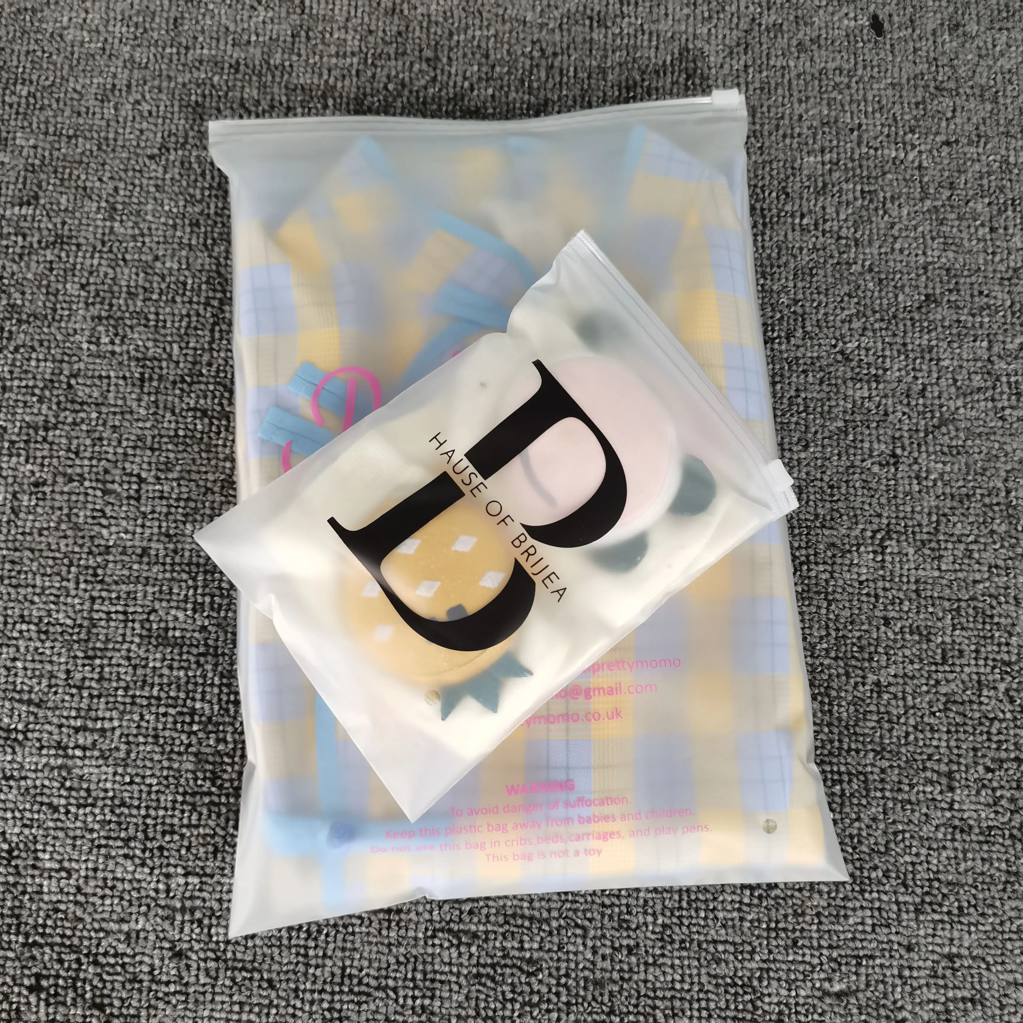 Пользовательский Печатный матовый замок-слайдер на молнии, пластиковый пакет для упаковки одежды, футболок
