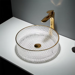 Yuson YS28004水晶艺术圆形玻璃洗手盆彩色组合现代浴室台面水槽 - Product Image 2
