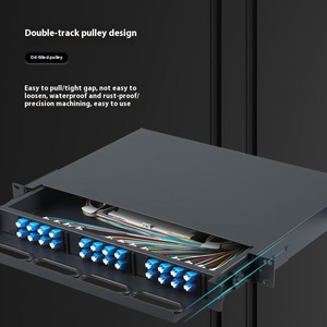 24-Port 48-Core 1U Pull-Out optik Fiber Terminal kutusu dağıtım çerçevesi LC tam Pigtails ile FTTH ağları için - Product Image 5