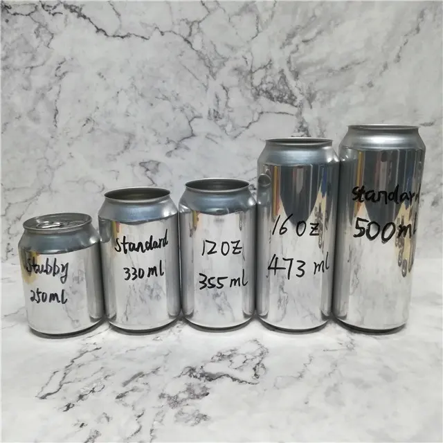 202# Easy Open 330ml 250ml slim sleek cans Customized Printing Beer Beverage empty aluminum round soda soft drink Can with Lids