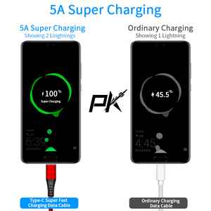 5A超快充电电缆1.2M USB C型充电器数据线用于手机