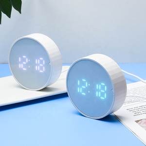 Superficie dello specchio intorno all'orologio digitale a LED conto alla rovescia timer da scrivania con aspirazione magnetica orologio elettronico multifunzione - Product Image 5